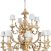 Casa Padrino Luxus Barock Kronleuchter Naturfarben / Weiß Ø 114 cm