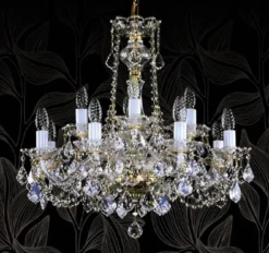 Casa Padrino Luxus Barock Kronleuchter mit böhmischen Kristallglas Gold Ø 64 cm