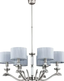 Casa Padrino Luxus Barock Kronleuchter Matt Silber / Grau Ø 76 cm
