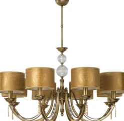 Casa Padrino Luxus Barock Kronleuchter Messing mit Patina / Gold Ø 87 cm