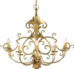 Casa Padrino Luxus Barock Kronleuchter Gold 106 x 65 x H. 90 cm - Prunkvoller Wohnzimmer Kronleuchter im Barockstil - Barockstil Hotel Kronleuchter - Luxus Qualität - Made in Italy