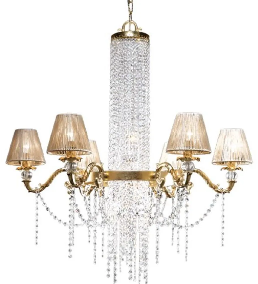 Casa Padrino Luxus Barock Kronleuchter Gold Ø 93 x H. 100 cm - Prunkvoller Lüster mit edlem Swarovski Kristallglas - Barock Möbel - Edel & Prunkvoll