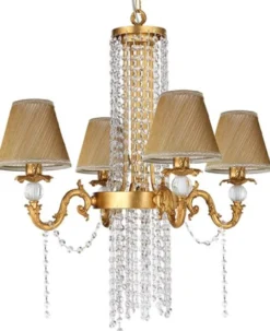 Casa Padrino Luxus Barock Kronleuchter Gold Ø 63 x H. 65 cm - Prunkvoller Lüster mit edlem Swarovski Kristallglas - Barock Möbel - Edel & Prunkvoll