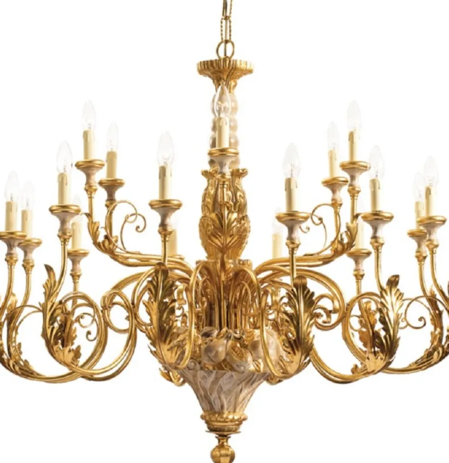 Casa Padrino Luxus Barock Kronleuchter Gold Ø 110 x H. 100 cm - Prunkvoller Hotel & Restaurant Kronleuchter