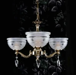 Casa Padrino Luxus Barock Kronleuchter mit böhmischen Kristallglas Messing Ø 53 cm