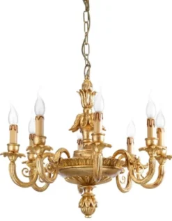 Casa Padrino Luxus Barock Kronleuchter Antik Gold Ø 59 x H. 55 cm - Prunkvoller Barockstil Wohnzimmer Kronleuchter - Edel & Prunkvoll - Luxus Qualität - Made in Italy