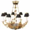 Casa Padrino Luxus Barock Kronleuchter Antik Gold / Schwarz Ø 97 x H. 99 cm - Luxus Qualität