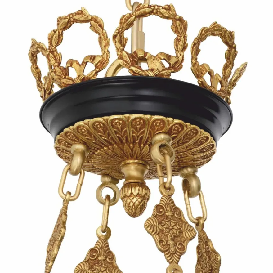 Casa Padrino Luxus Barock Kronleuchter Antik Gold / Schwarz Ø 97 x H. 99 cm - Luxus Qualität