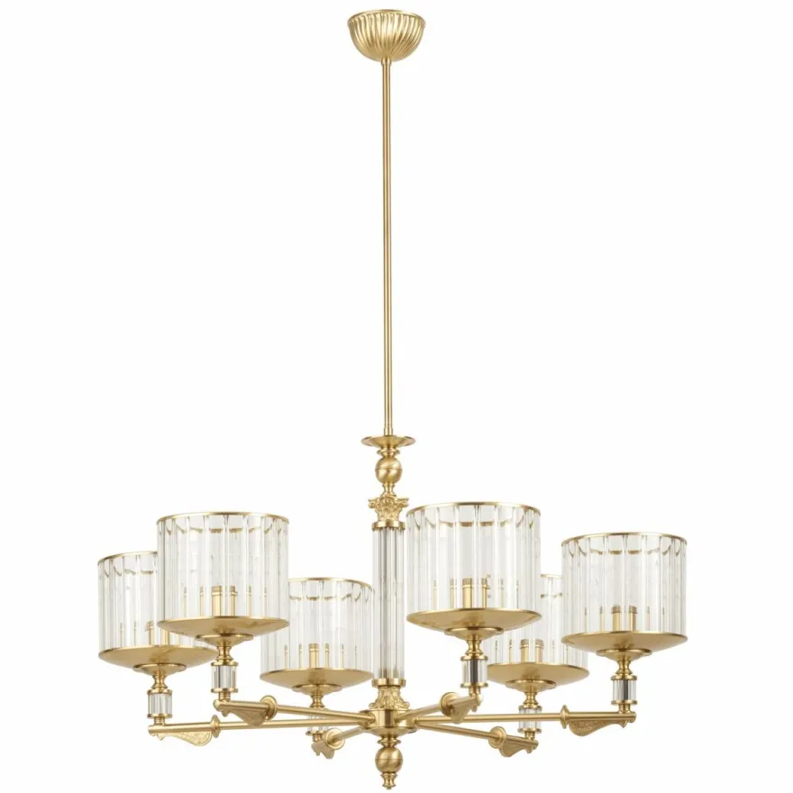 Casa Padrino Luxus Barock Kronleuchter Matt Gold Ø 76 x H. 70 cm