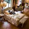 Casa Padrino Luxus Barock Kronleuchter Naturfarben / Braun / Creme Ø 79 x H. 82 cm - Prunkvoller Barockstil Wohnzimmer Kronleuchter - Edel & Prunkvoll - Luxus Qualität - Made in Italy