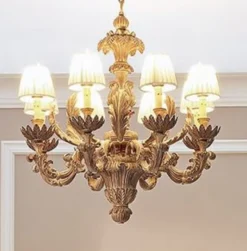 Casa Padrino Luxus Barock Kronleuchter Naturfarben / Braun / Creme Ø 79 x H. 82 cm - Prunkvoller Barockstil Wohnzimmer Kronleuchter - Edel & Prunkvoll - Luxus Qualität - Made in Italy