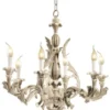 Casa Padrino Luxus Barock Kronleuchter Antik Grau Ø 74 x H. 69 cm - Prunkvoller Barockstil Wohnzimmer Kronleuchter - Edel & Prunkvoll - Luxus Qualität - Made in Italy