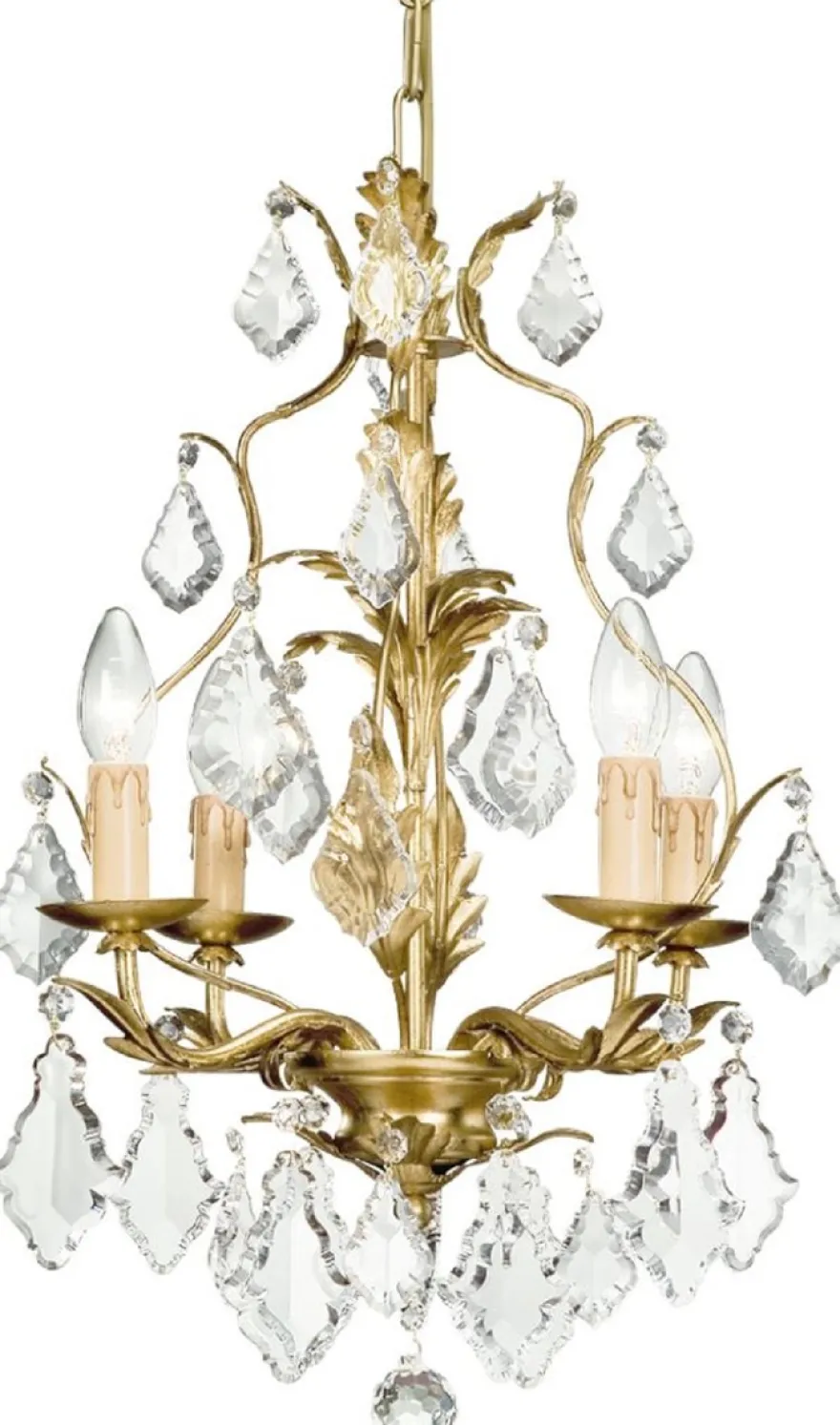 Casa Padrino Luxus Barock Kronleuchter Gold Ø 35 x H. 50 cm - Eleganter Lüster im Barockstil - Barock Wohnzimmer Leuchten