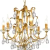Casa Padrino Luxus Barock Kronleuchter mit böhmischen Kristallglas Gold mit Patina Ø 61 x H. 60 cm - Prunkvoller Wohnzimmer Kronleuchter im Barockstil - Luxus Qualität - Made in Italy