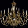 Casa Padrino Luxus Barock Kronleuchter Antik Bronzefarben / Schwarz Ø 105 x H. 205 cm - Prunkvoller Wohnzimmer Kronleuchter im Barockstil - Luxus Qualität