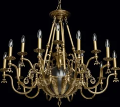 Casa Padrino Luxus Barock Kronleuchter Antik Bronzefarben / Schwarz Ø 105 x H. 205 cm - Prunkvoller Wohnzimmer Kronleuchter im Barockstil - Luxus Qualität