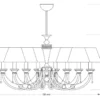 Casa Padrino Luxus Barock Kronleuchter Matt Silber / Weiß / Gold Ø 72 x H. 70 cm - Prunkvoller Barockstil Wohnzimmer Kronleuchter mit Lampenschirmen - Edel & Prunkvoll
