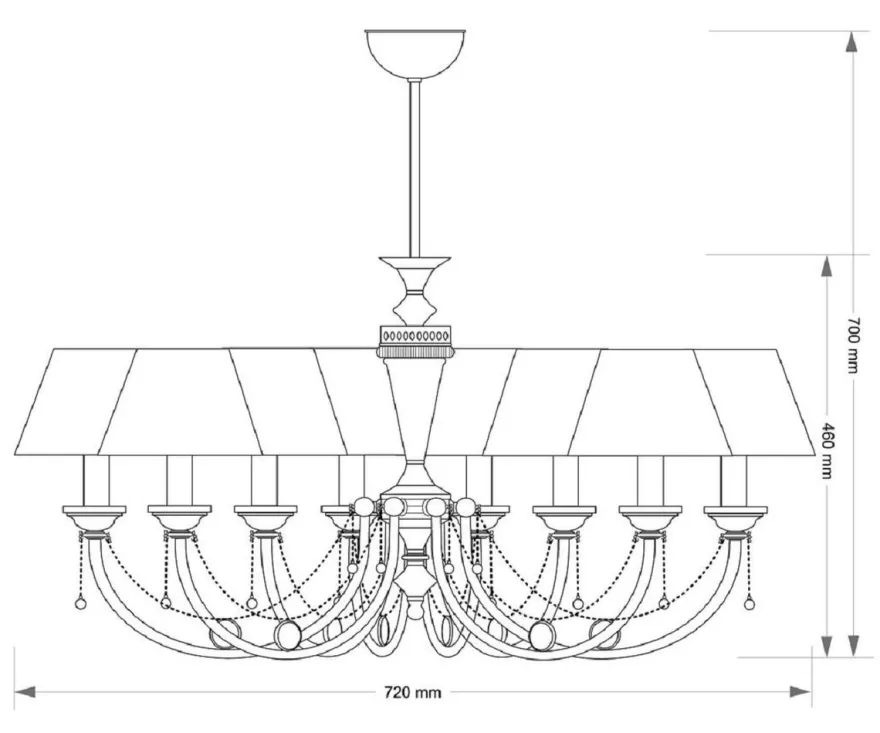 Casa Padrino Luxus Barock Kronleuchter Matt Silber / Weiß / Gold Ø 72 x H. 70 cm - Prunkvoller Barockstil Wohnzimmer Kronleuchter mit Lampenschirmen - Edel & Prunkvoll
