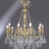 Casa Padrino Luxus Barock Kronleuchter Gold Ø 85 x H. 82 cm - Prunkvoller 8-flammiger Messing Kronleuchter - Barockstil Möbel