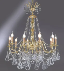 Casa Padrino Luxus Barock Kronleuchter Gold Ø 85 x H. 82 cm - Prunkvoller 8-flammiger Messing Kronleuchter - Barockstil Möbel