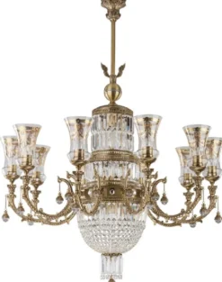 Casa Padrino Luxus Barock Kronleuchter Messing mit Patina / Gold Ø 97 x H. 100 cm