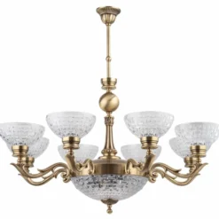 Casa Padrino Luxus Barock Kronleuchter Messing mit Patina Ø 88 x H. 70 cm