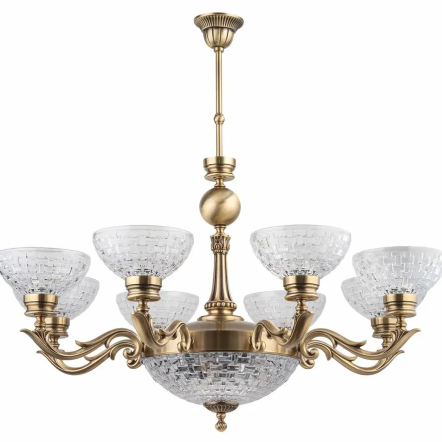 Casa Padrino Luxus Barock Kronleuchter Messing mit Patina Ø 88 x H. 70 cm