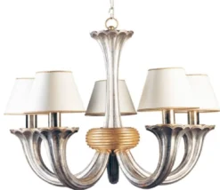 Casa Padrino Luxus Barock Kronleuchter Antik Silber / Antik Gold / Weiß Ø 82 x H. 60 cm - Prunkvoller Barockstil Wohnzimmer Kronleuchter - Edel & Prunkvoll - Luxus Qualität - Made in Italy