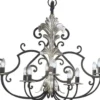 Casa Padrino Luxus Barock Kronleuchter Anthrazit / Silber 105 x 40 x H. 90 cm - Ovaler Hotel & Restaurant Kronleuchter - Edel & Prunkvoll