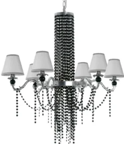 Casa Padrino Luxus Barock Kronleuchter Silber / Schwarz Ø 93 x H. 100 cm - Prunkvoller Lüster mit Böhmischem Kristallglas - Barock Möbel - Edel & Prunkvoll