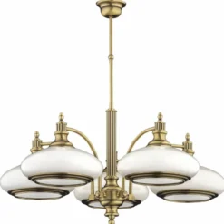 Casa Padrino Luxus Barock Kronleuchter Messing mit Patina / Weiß Ø 70 x H. 70 cm