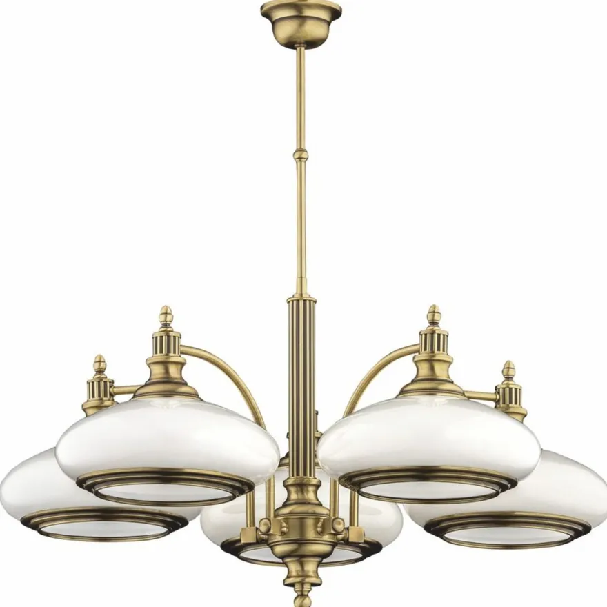 Casa Padrino Luxus Barock Kronleuchter Messing mit Patina / Weiß Ø 70 x H. 70 cm