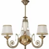 Casa Padrino Luxus Barock Kronleuchter Messing / Bunt / Weiß / Gold Ø 70 x H. 65 cm