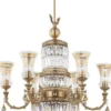 Casa Padrino Luxus Barock Kronleuchter Messing mit Patina / Gold Ø 75 x H. 138 cm