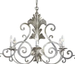 Casa Padrino Luxus Barock Kronleuchter Silber 80 x 53 x H. 60 cm - Ovaler Hotel & Restaurant Kronleuchter - Edel & Prunkvoll
