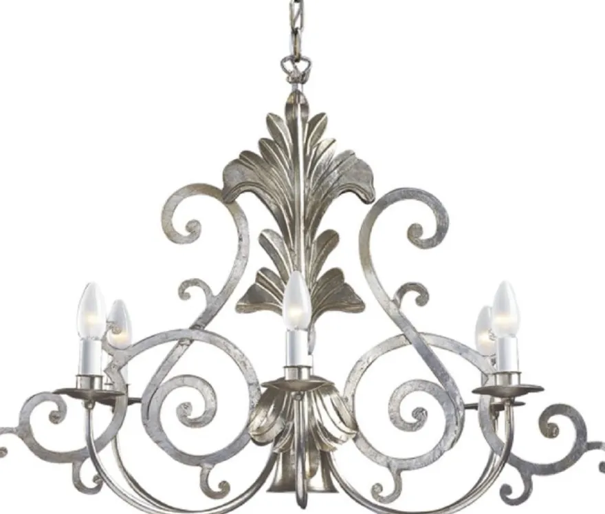 Casa Padrino Luxus Barock Kronleuchter Silber 80 x 53 x H. 60 cm - Ovaler Hotel & Restaurant Kronleuchter - Edel & Prunkvoll