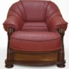 Casa Padrino Luxus Barock Leder Sessel Bordeauxrot / Braun - Barock Möbel