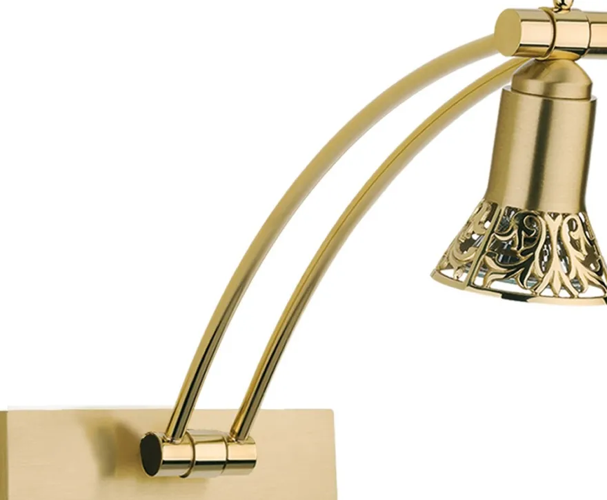 Casa Padrino Luxus Barock LED Wandleuchte / Leseleuchte Gold H. 35 cm