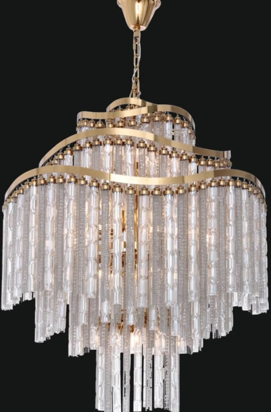 Casa Padrino Luxus Barock LED Kronleuchter Gold Ø 80 x H. 90 cm - Prunkvoller Kronleuchter im Barockstil - Luxus Qualität