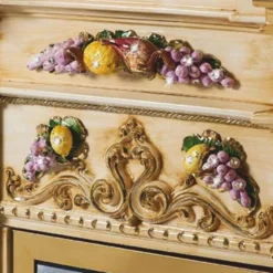 Casa Padrino Luxus Barock LED Keramik Elektrokamin Beige / Bunt / Gold 135 cm - Barock Möbel - Made in Italy