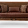 Casa Padrino Luxus Barock Leder Sofa Braun - Prunkvolles Barockstil Sofa mit hochwertigem Echtleder - Luxus Wohnzimmer Möbel im Barockstil - Barock Leder Möbel - Edel & Prunkvoll