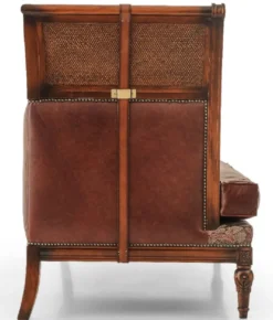 Casa Padrino Luxus Barock Leder Sofa Braun - Prunkvolles Barockstil Sofa mit hochwertigem Echtleder - Luxus Wohnzimmer Möbel im Barockstil - Barock Leder Möbel - Edel & Prunkvoll
