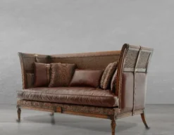 Casa Padrino Luxus Barock Leder Sofa Braun - Prunkvolles Barockstil Sofa mit hochwertigem Echtleder - Luxus Wohnzimmer Möbel im Barockstil - Barock Leder Möbel - Edel & Prunkvoll
