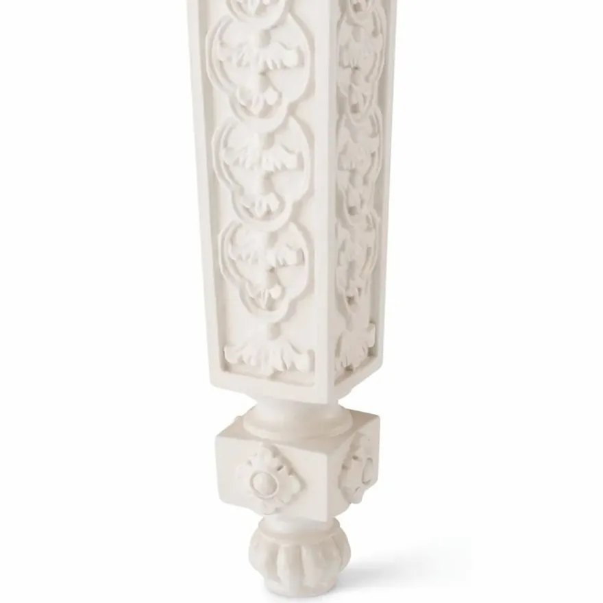 Casa Padrino Luxus Barock Mahagoni Konsole mit Marmorplatte Antik Weiß / Weiß 214 cm