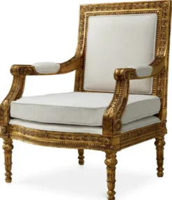 Casa Padrino Luxus Barock Mahagoni Sessel mit Sitzkissen Creme / Antik Gold - Prunkvoller Barockstil Wohnzimmer & Hotel Sessel - Barock Wohnzimmer & Hotel Möbel - Luxus Qualität