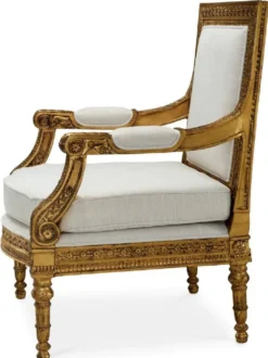 Casa Padrino Luxus Barock Mahagoni Sessel mit Sitzkissen Creme / Antik Gold - Prunkvoller Barockstil Wohnzimmer & Hotel Sessel - Barock Wohnzimmer & Hotel Möbel - Luxus Qualität