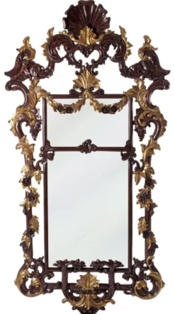 Casa Padrino Luxus Barock Mahagoni Spiegel Dunkelbraun / Gold H. 210 cm - Barock Möbel