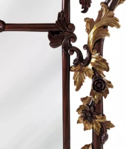Casa Padrino Luxus Barock Mahagoni Spiegel Dunkelbraun / Gold H. 210 cm - Barock Möbel