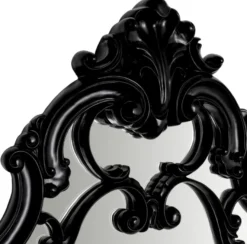 Casa Padrino Luxus Barock Mahagoni Spiegel Schwarz - Prunkvoller Barockstil Wandspiegel aus handgeschnitztem Mahagoni Holz - Luxus Möbel im Barockstil - Prunkvolle Barock Möbel - Edel & Prunkvoll