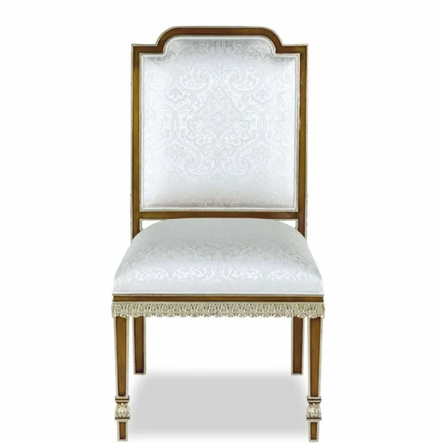 Casa Padrino Luxus Barock Mahagoni Esszimmer Stuhl Weiß / Braun / Gold H. 102 cm - Barock Möbel